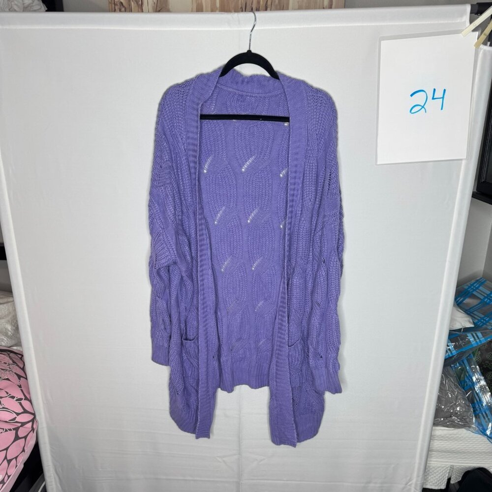 Yskkt Womens Boho Open Front Cardigans Sweaters Plus Size Cable Knit Long Sleeve